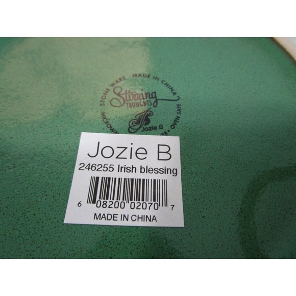 Irish Blessing Covered Soup Stew Bowl Handles Ceramic Spoon New No Box Jozie B - Picture 9 of 15